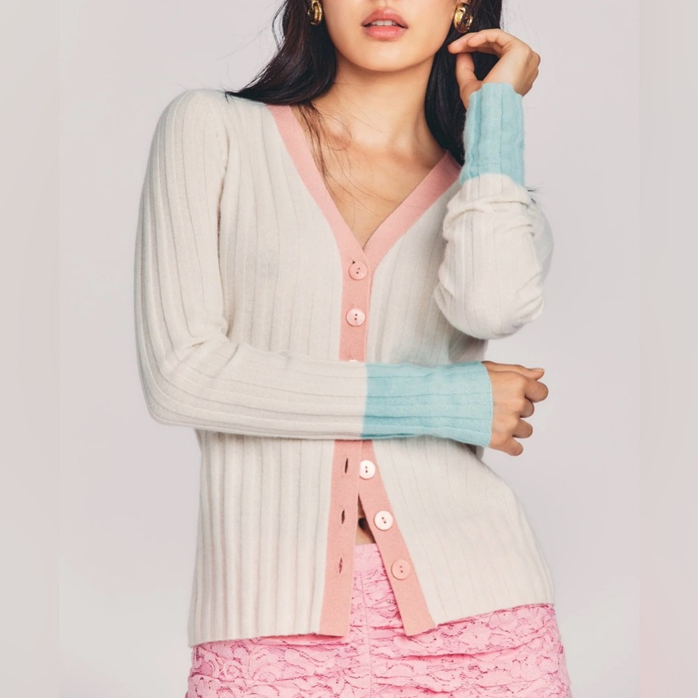 Love shack fancy Colorblock Cardigan